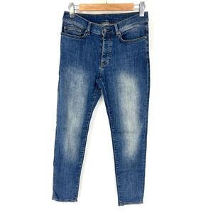 COS‎ Slim Fit Mid Rise Tapered Jeans Mens Size 30/32 Washed Denim Blue Stretch